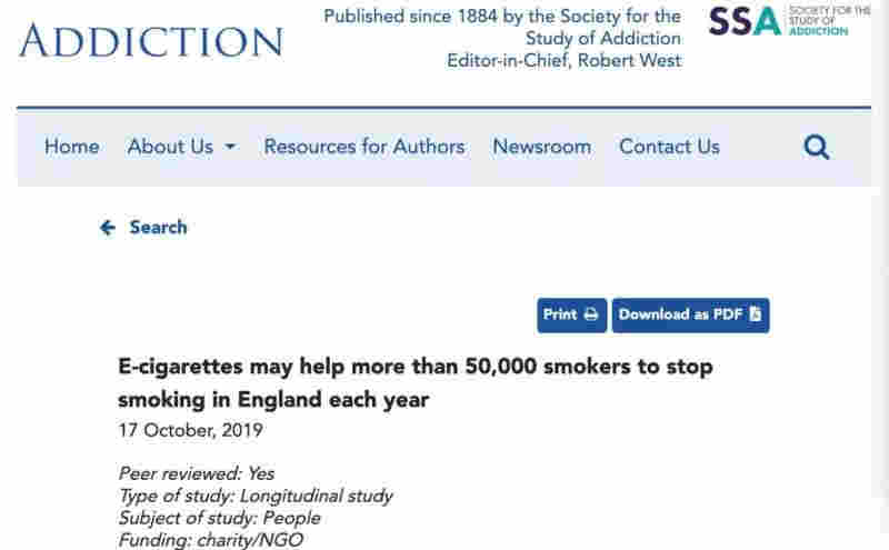 中英官方公共衛生機構先后辟謠：電子煙不是非煙民第一口煙