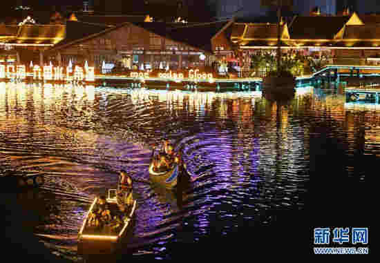 (新華視界)(1)云南景洪:瀾滄江畔夜色誘人